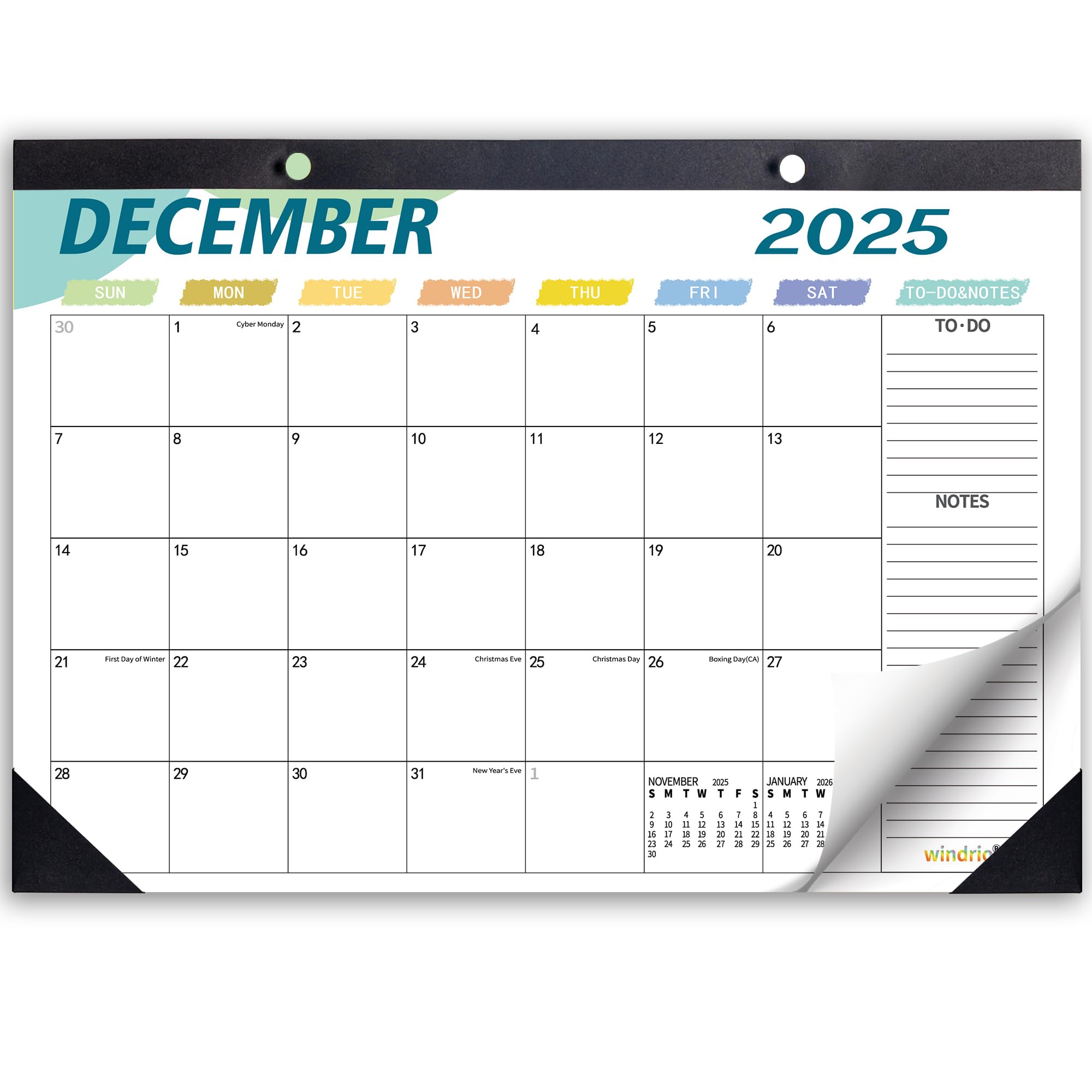 Desk Calendar 2026 Wall Calendars, November 2025 - December 2026 Monthly Planner Paper Office Desktop 17"X 12", 18-Months, Planning and Organizing