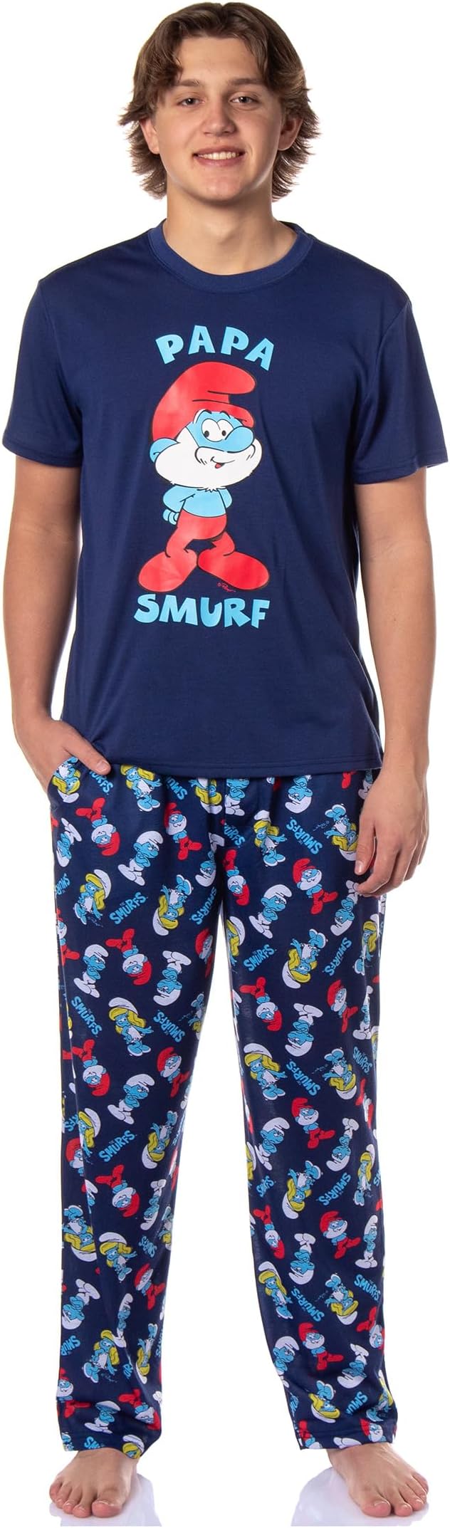 INTIMO The Smurfs Papa Smurf Long Sleeve Pajama Set