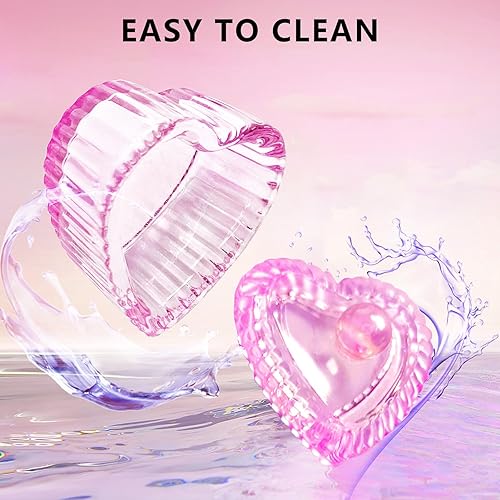 Miniatura 9 de Crystal Sweet Heart Shape Acrílico Liquid Powder Glass Dappen Dish Vaso de vidrio con tapa Tazón de tapa para arte de uñas acrílicas, kit