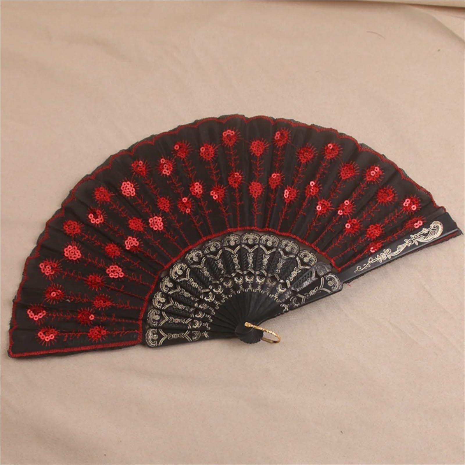 10 abanicos Plegables Bordados for Danza
