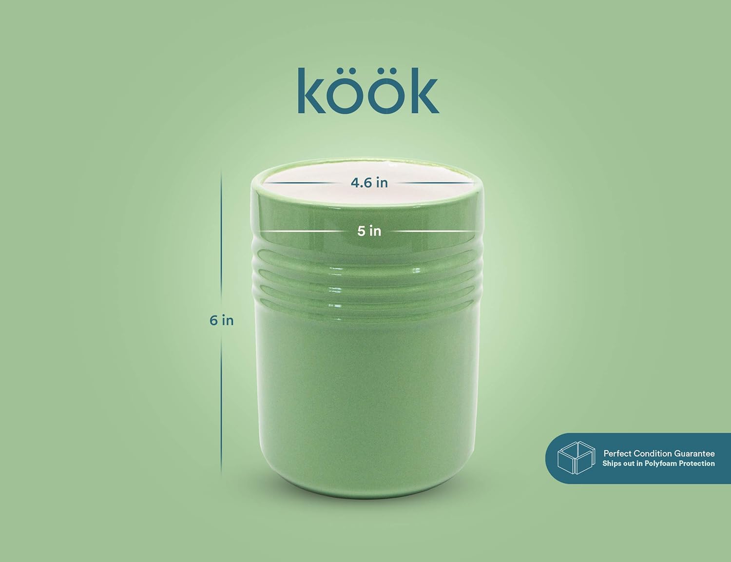 Utensil Crock, by KooK, Ceramic Make, Utensil Holder (Mint) : Home & Kitchen