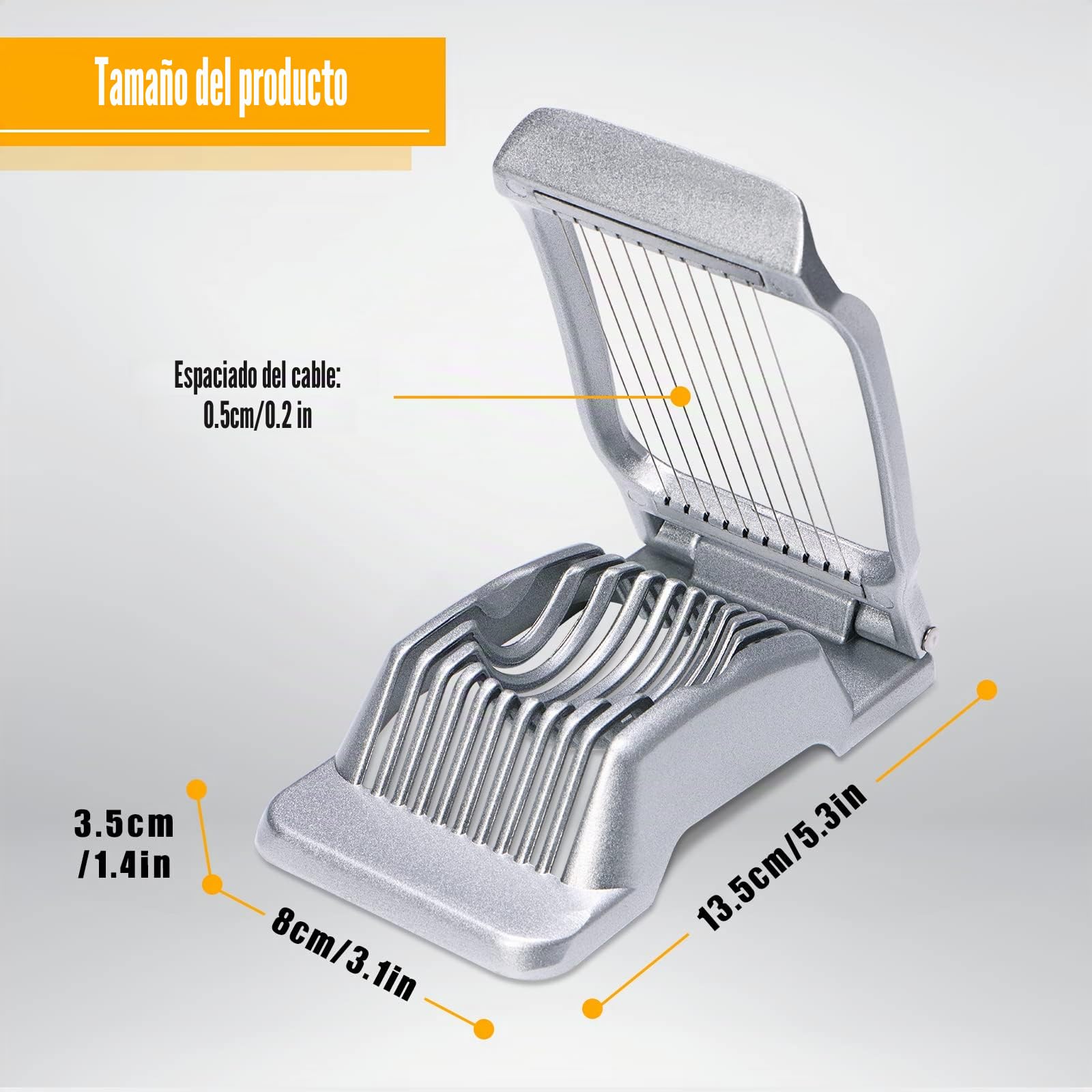 Cortador de huevos de acero inoxidable para huevos duros