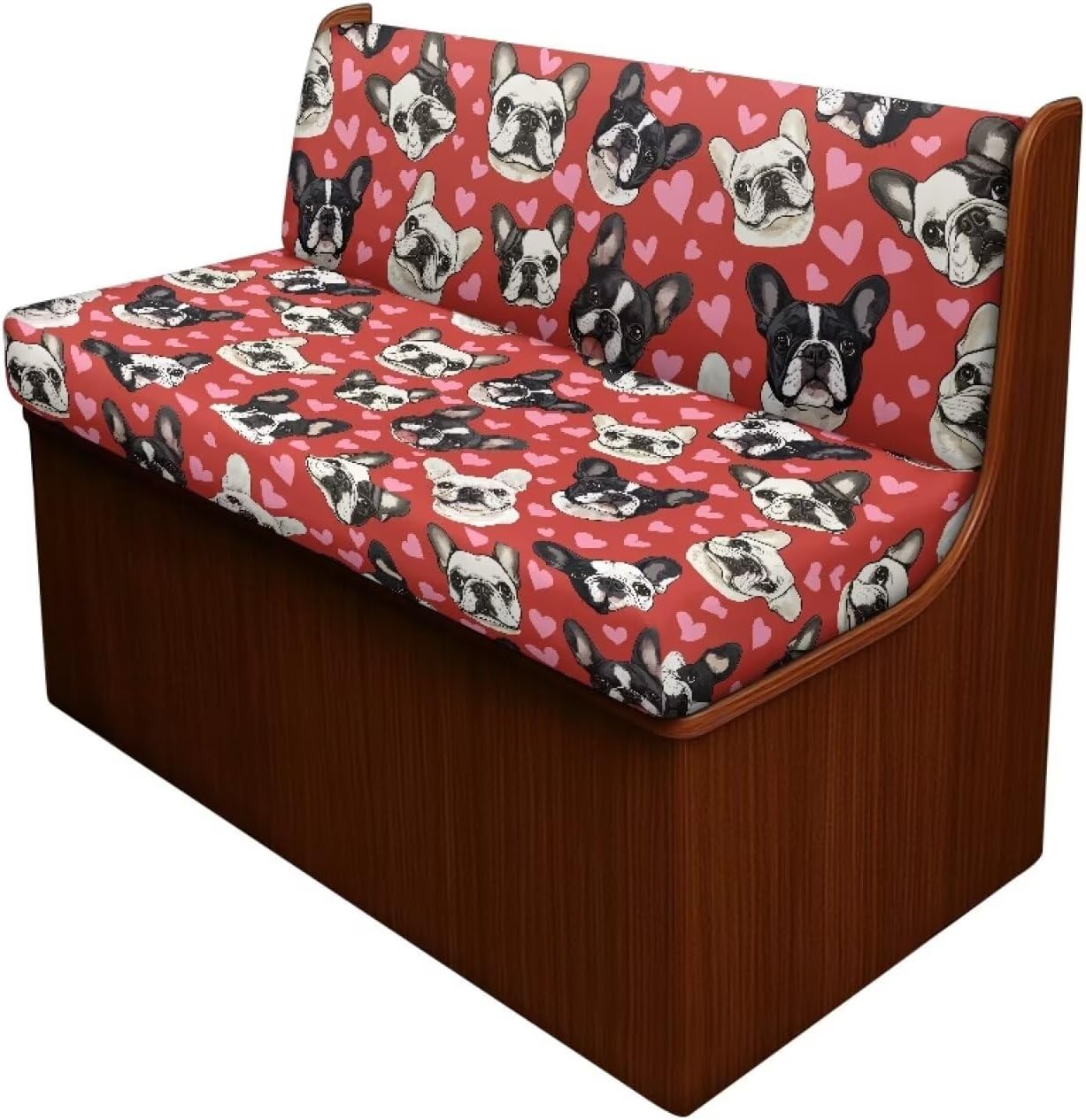 Rv Dinette Cushion Covers Set of 2 Valentine's Day Dogs Stretch Printed RV Sofa Seat Slipcovers Smooth Printed Camper Cushion Covers for Your Family and Friends