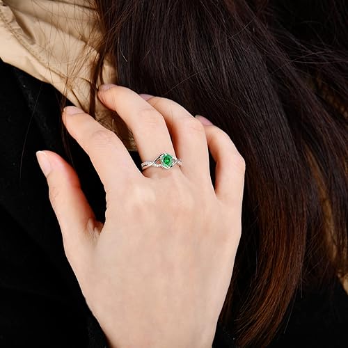 Miniatura 5 de CARICY Infinity Promise - Anillo de plata de ley 925 con circonita cúbica para mujer, anillos de compromiso, boda