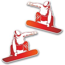 2 x 10cm Snowboarder Vinyl Sticker Decal Car Snowboard Kids Fun #6306 10cm Wide x 9cm Tall