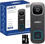 Lorex 2K Wi-Fi Video Doorbell | Outdoor Security Camera | Requires 16–24 VAC Doorbell Wiring | Color Night Vision | Motion Detection | 2-Way Talk | IP65 Weatherproof Rated | No Monthly Fees