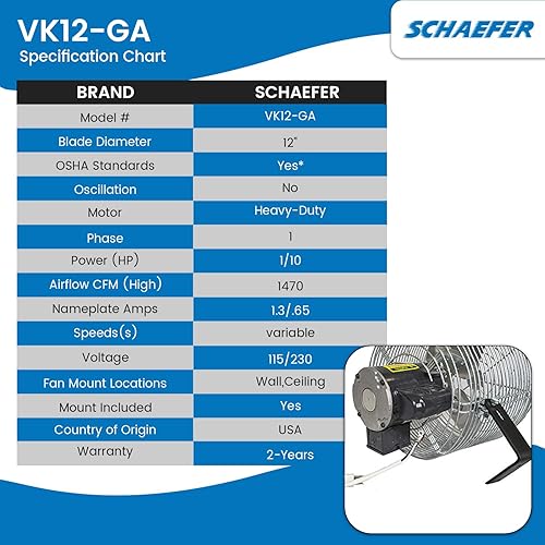 Miniatura 10 de Schaefer versa-kool Circulación Fan8en., 450CFM, Modelo # VK8
