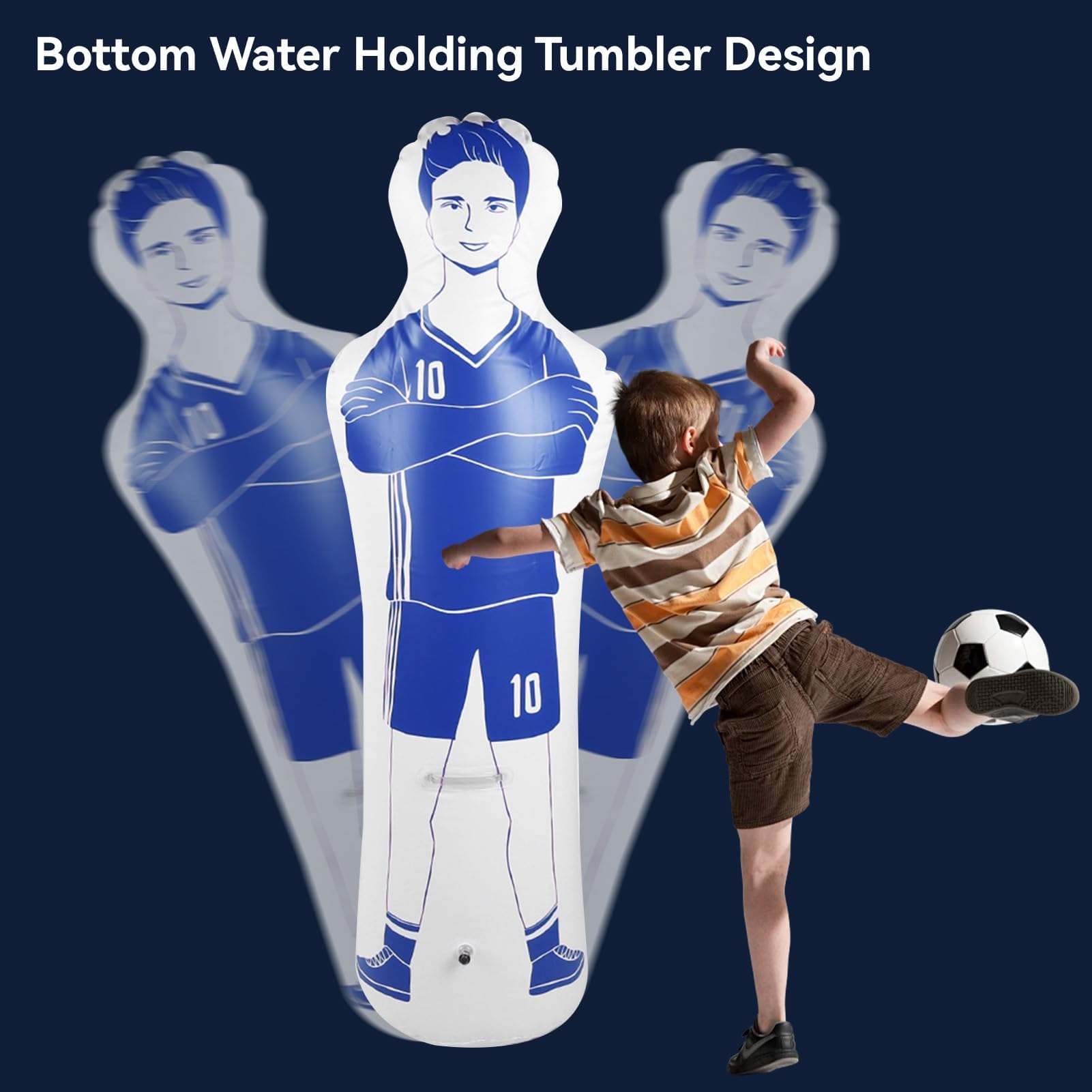 Gardien de But de Football Gonflable, 40x160cm/15,75x62,99 po Bouclier de Mannequin Football Mannequin d'air PVC Défenseur Mural Entraînement de Gardien pour Enfants Adultes (4Pcs)