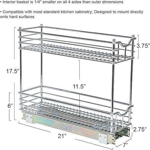 Vista 89 de Household Essentials Glidez - Organizador multiusos de acero cromado extraíble y deslizante para utensilios de cocina y utensilios para hornear