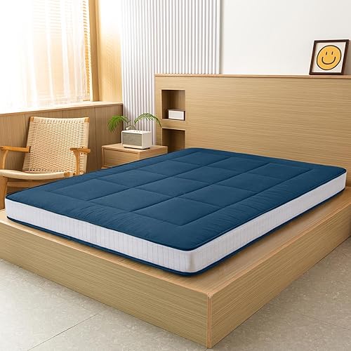 Miniatura 7 de YOSHOOT Colchón de futón japonés extra grueso de 6 pulgadas, colchón plegable de tatami para adultos e invitados, individual, plumas grises