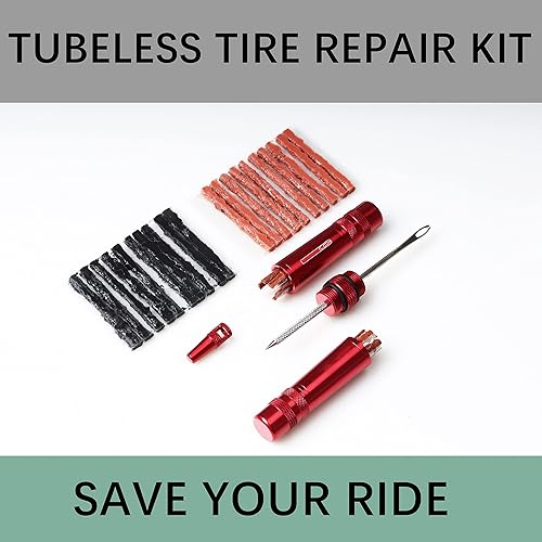 Miniatura 7 de Kit de reparación de neumáticos de bicicleta sin cámara  Corrige pinchazos de neumáticos de bicicleta de montaña y carretera  Incluye escariador de