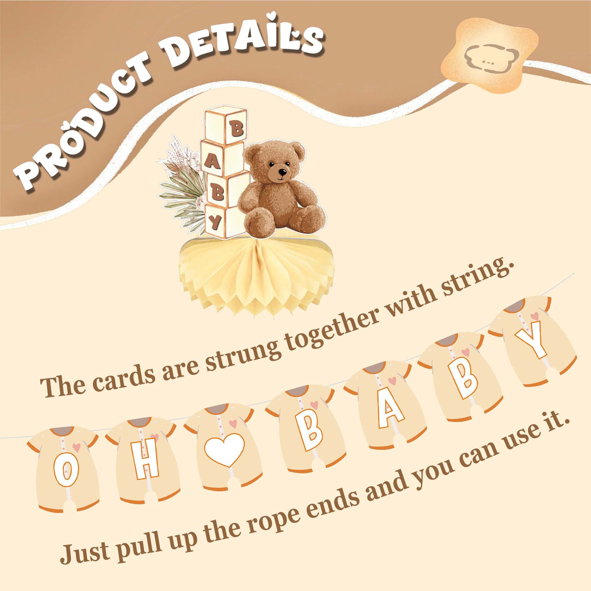 Baby Shower Decorations Neutral Banner - Image 3