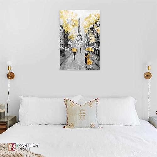 Miniatura 6 de Lienzo decorativo para pared de París en blanco y negro, amarillo, 12 x 8 pulgadas