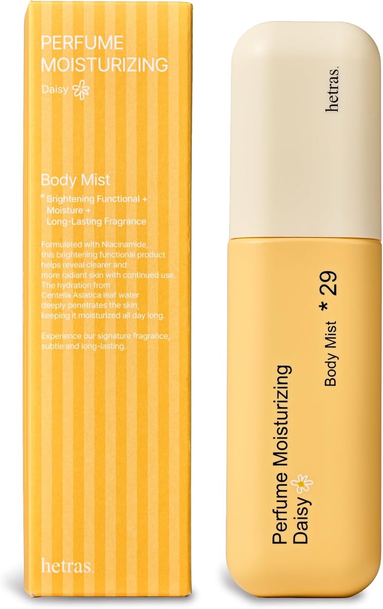 Perfume Body Mist (Daisy Scent) – Hydrating Fragrance Spray with Niacinamide | Skin Smoothing & Moisturizing | 360° Continuous Fine Mist for Body | Long-Lasting Korean Body Care | 4.06 fl.oz