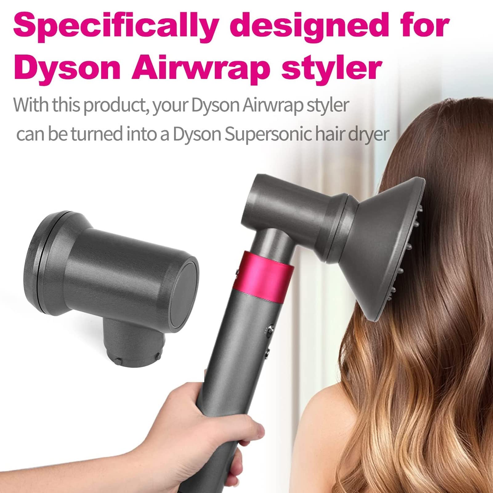 Curly Hair Diffuser, Universal Hair Diffuser Attachment Professional Salon Diffuser Nozzle Connector Portable Hair Diffuser for Curly Thick and Nature Hair