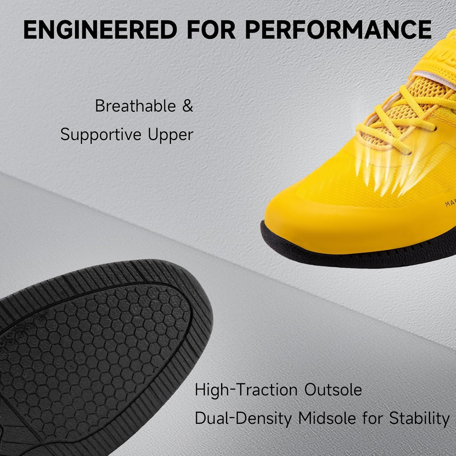 MANUEKLEAR Deadlift Shoes, Strong Anti-Slip Lifting Shoes for Men, Professional Training Weightlifting Shoes for Men and Women, Squat Shoes for Powerlifting with Rubber Non-Slip Sole