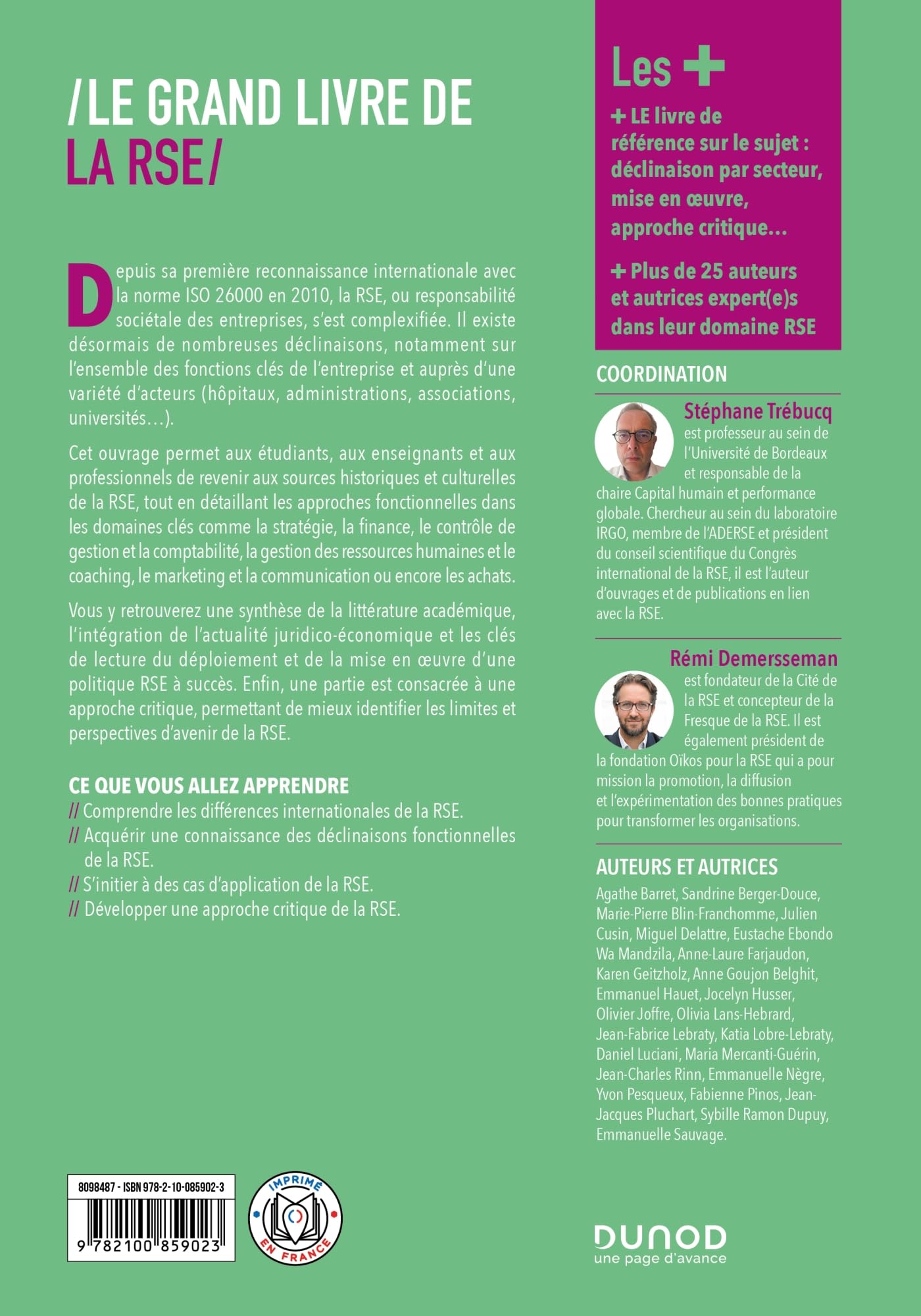 Le Grand Livre de la RSE: Différences internationales // Stratégie // Finance // contrôle de gestion // RH // Marketing..