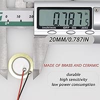 Vista 3 de Paquete de 20 Discos Piezoeléctricos, Discos Piezoeléctricos de 20mm Transductor con Cables de 3.94 pulgadas, Micrófono de Contacto Acústico