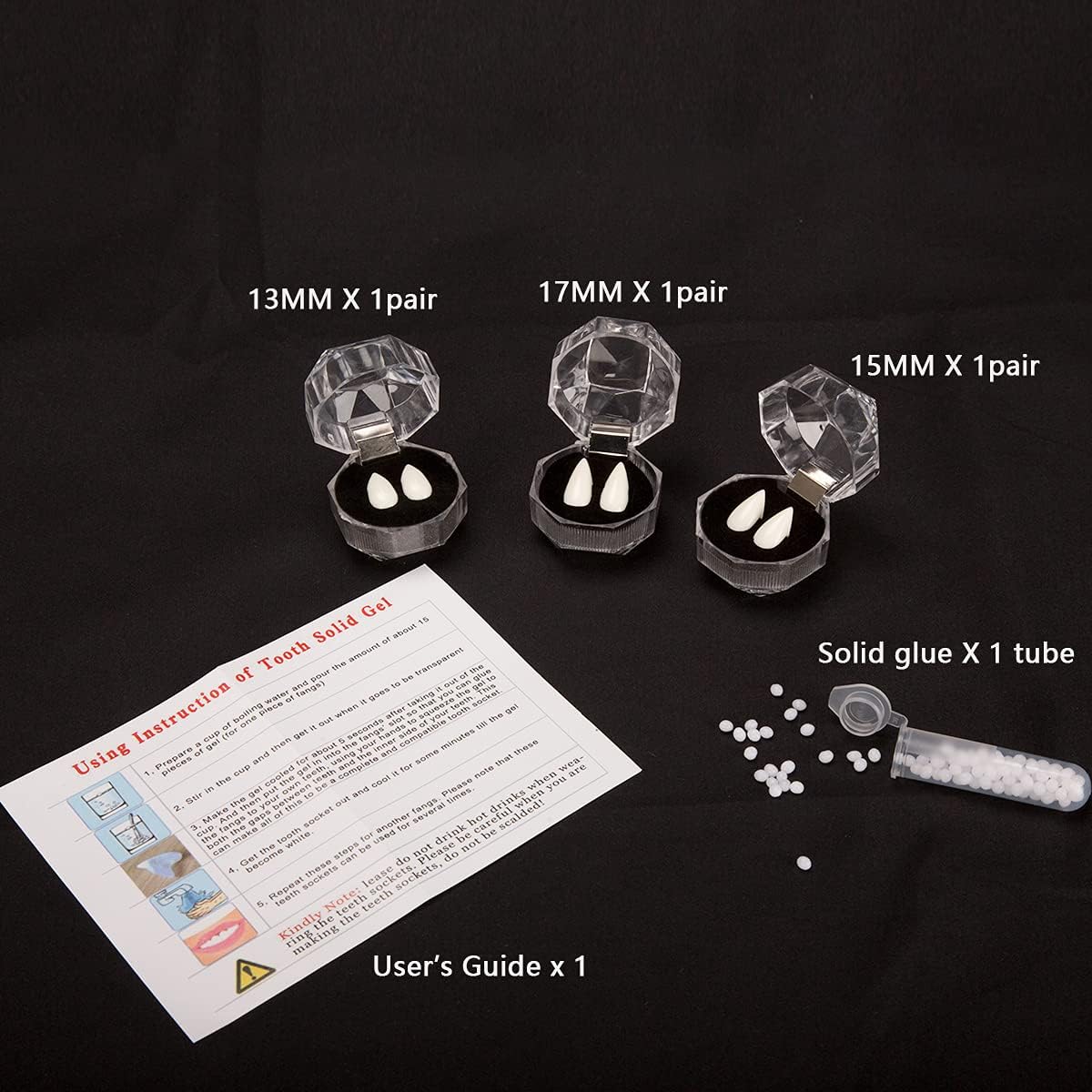 Halloween Party Cosplay Prop Decoration Vampire Tooth Horror False Teeth -6 pieces