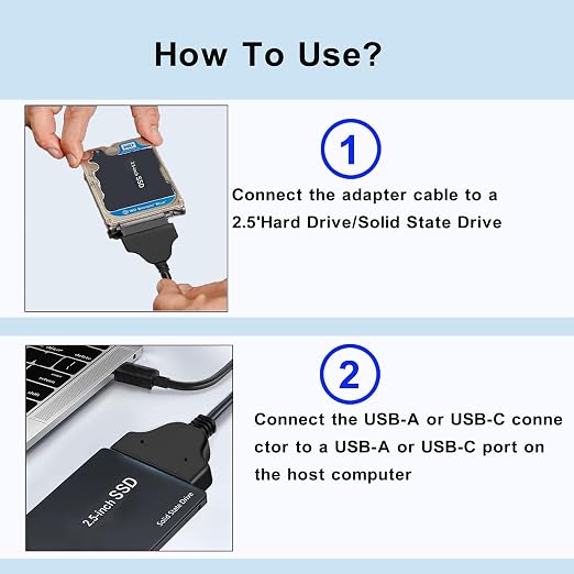 Cable adaptador SATA a USB para disco duro 2.5 pulgadas miniatura 7