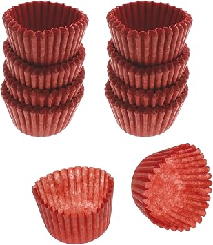 CybrTrayd No.4 Glassine Paper Approximately 200 Pieces 1 Base, 3/4 Wall Candy Cups, Red