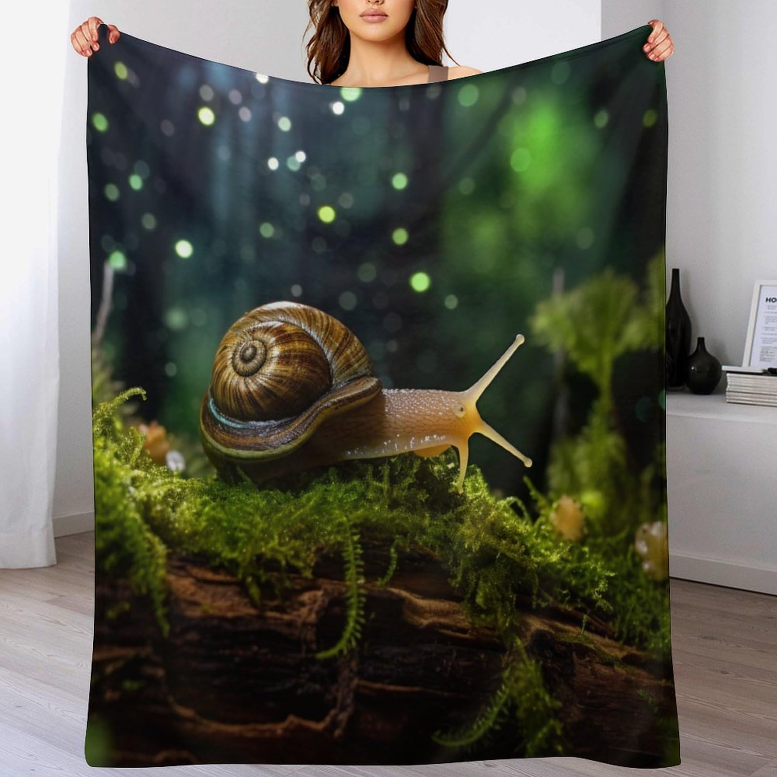 Couverture motif escargots en polaire de flannel 150x200cm