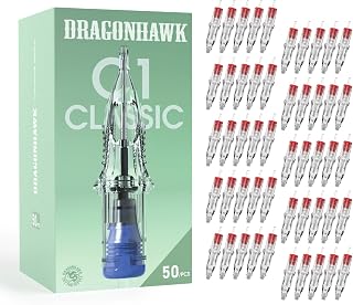 Dragonhawk C1 50Pcs Tattoo Cartridge Needles #12 Standard Round Magnum Set
