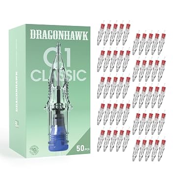 Dragonhawk C1 50Pcs Tattoo Cartridge Needles #12 Standard Round Magnum Set
