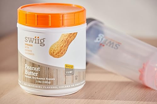 Miniatura 2 de swiig Mantequilla de maní cremosa natural, 100% maní tostado seco, sin azúcar ni sal añadida, sin OMG, sin gluten, sin ingredientes artificiales,