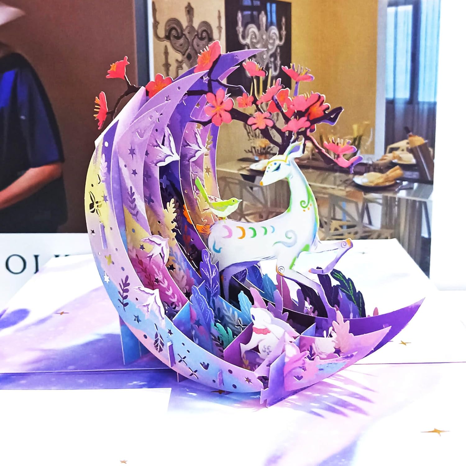 Pop up Birthday Cards for Women Men Kids, Thank You Cards Greeting Cards,Anniversary Card, Birthday Day Gifts for Mom (purple) - Image 5