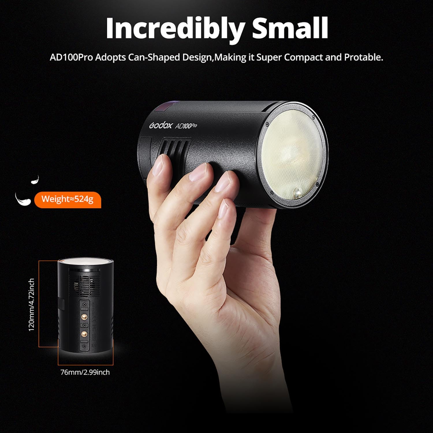 Godox AD100Pro Blitzlicht - Tragbarer Studio Blitz Mit 2600mAh Akku