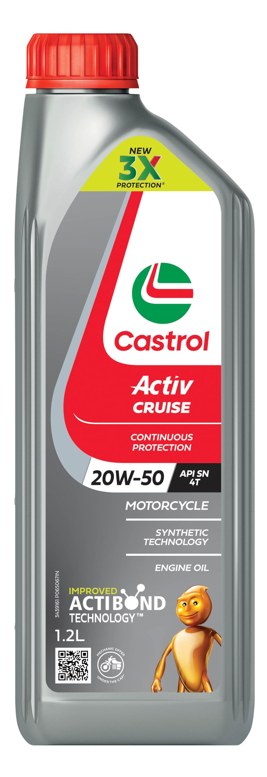 Castrol Activ Cruise 20W-50 Engine Oil | Actibond Technology | Suitable for Cruise Commuters | 3X Protection | Helps enhance engine reliability | 50% More Start-Up Wear Protection | 1.2 L (B07QK2SG61) Amazon Price History, Amazon Price Tracker