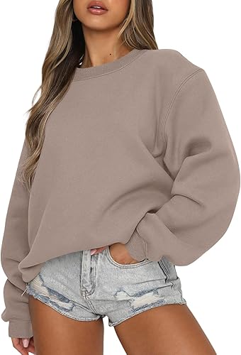 EFAN Sudaderas de manga larga para mujer, cuello redondo, sudadera casual para otoño 2023