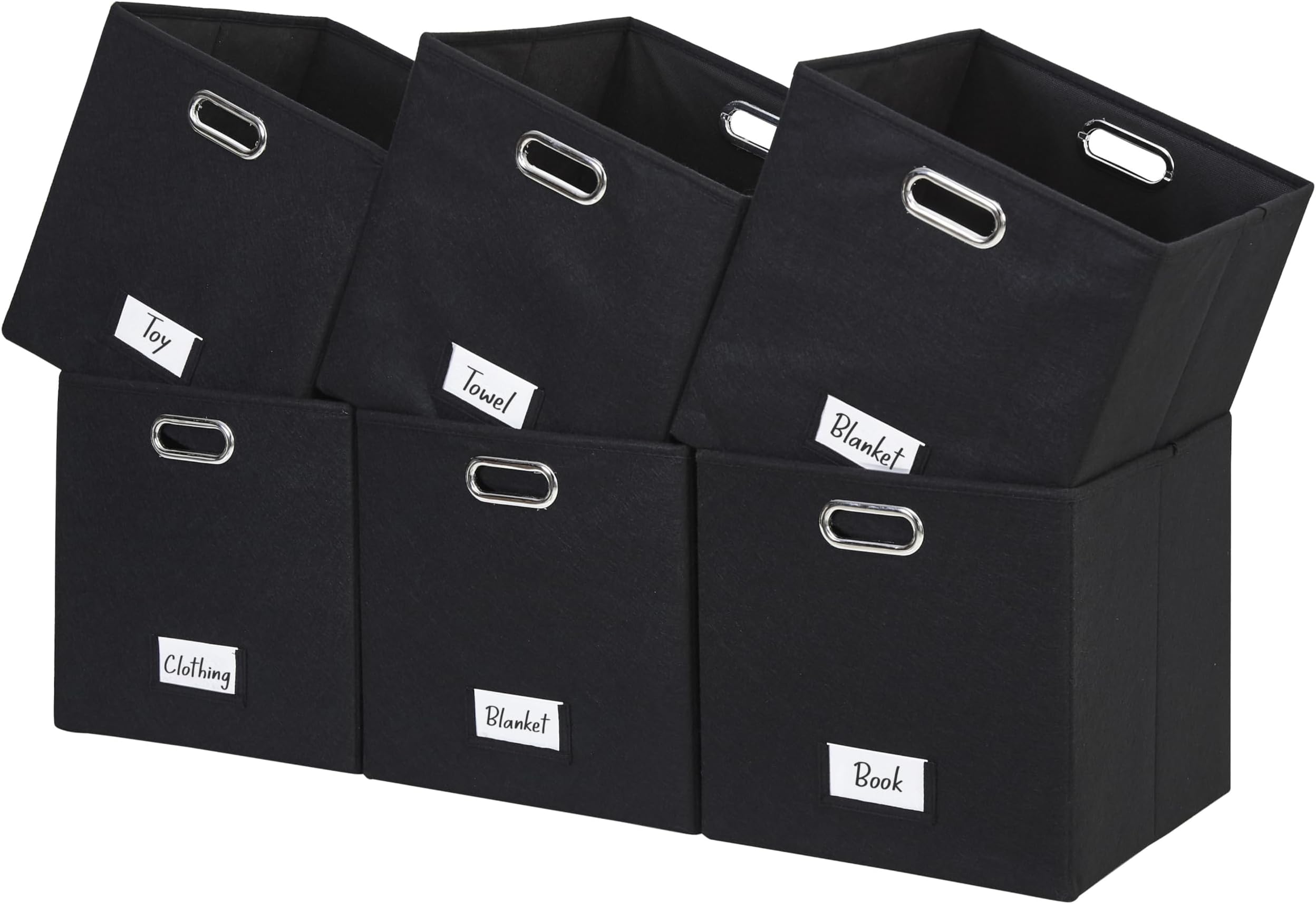 Amazon.com: DECOMOMO 11 inch Cube Storage Bin with Labels, Felt Basket ...