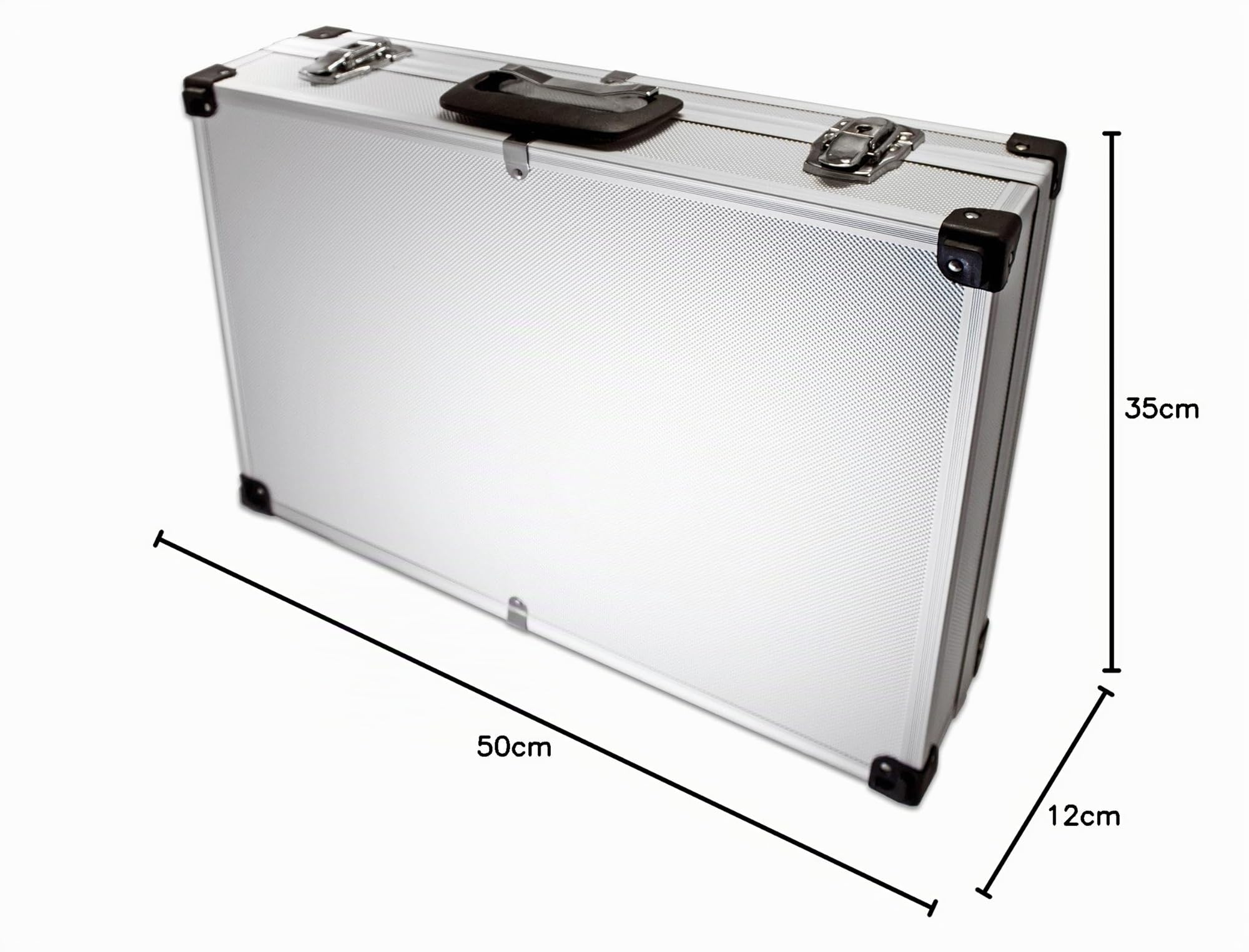 Peaktech 7270 - Custodia Universale per Strumenti di Misura, Custodia in Alluminio Resistente, Vano Porta Attrezzi, Imbottitura in Schiuma, con Lucchetto, Antipolvere, XXL - 500 x 350 x 120 mm