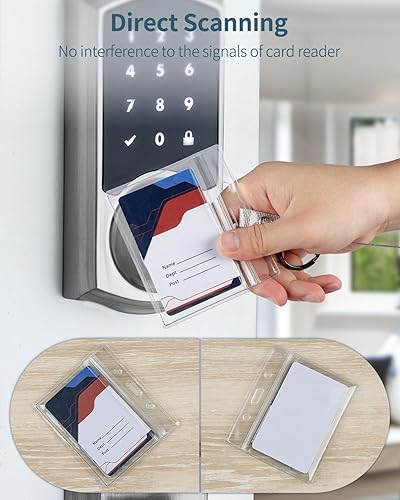 Miniatura 6 de Pawfly Paquete de 6 portatarjetas de identificación, estuche horizontal de plástico transparente con cremallera resellable, suave e impermeable,