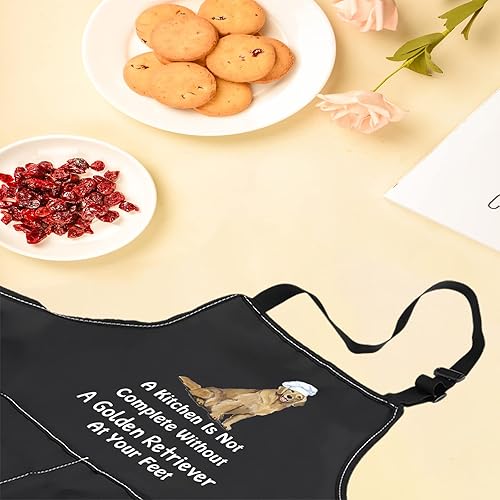 Miniatura 6 de LEVLO Golden Retriever - Delantal de cocina Golden Retriever, decoración de cocina para perro, papá, mamá