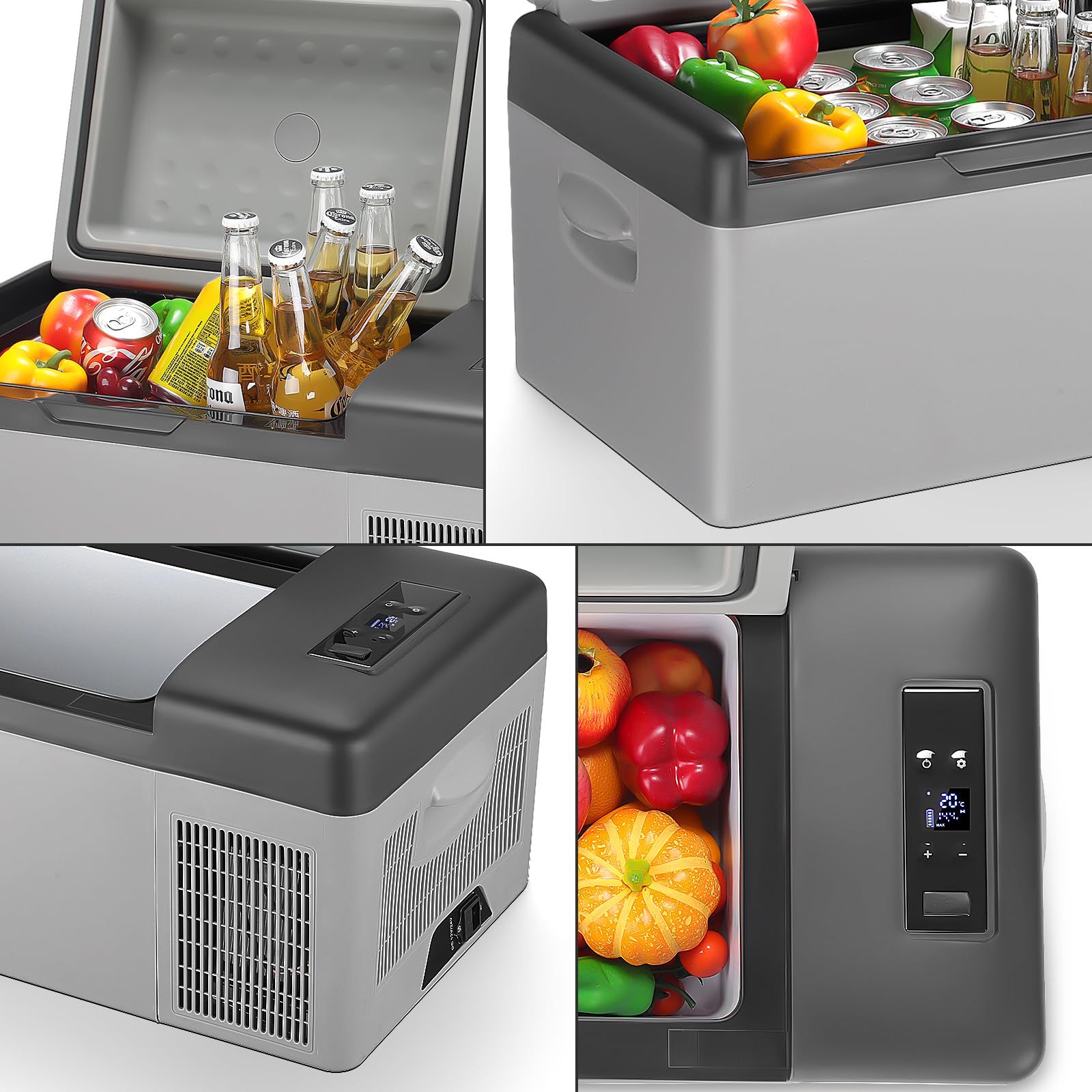 20L Kompressor Kühlbox 12/24V DC & 230V AC Mini Kühlschrank Klein Elektrische Camping-Gefrierbox Tragbare Gefrierschrank für Auto, Lkw, Boot, RV, Camping, Wohnmobil & Reisen, -20℃-20℃, APP Steuerung