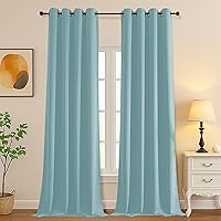 Vista 137 de Simplebrand Juego de 2 paneles de cenefa aguamarina para ventana de cocina de 14 pulgadas de largo, cortinas de oscurecimiento de habitación