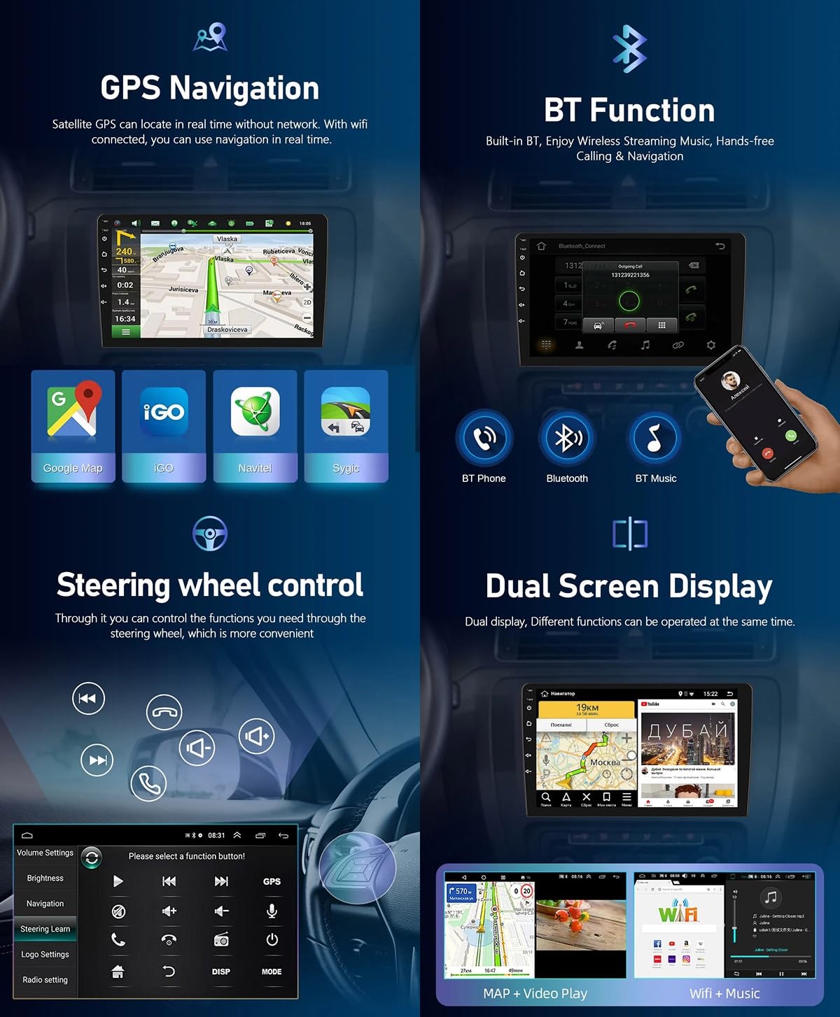 Autoradio Android 12 Per Opel Antara (2006-2017) – 9 Pollici, 2 Din, GPS, Bluetooth, Carplay