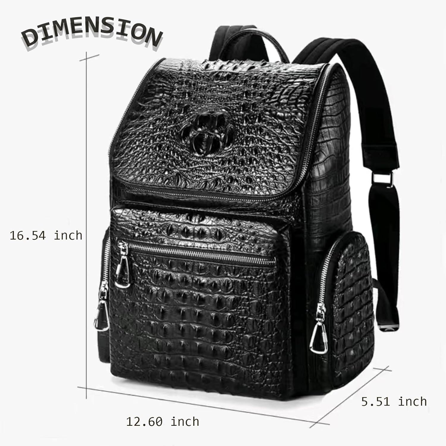 boshiho Real Leather Laptop Backpack Fashion Travel Bag Daypack for Men (L - Metal Zipper Pull)