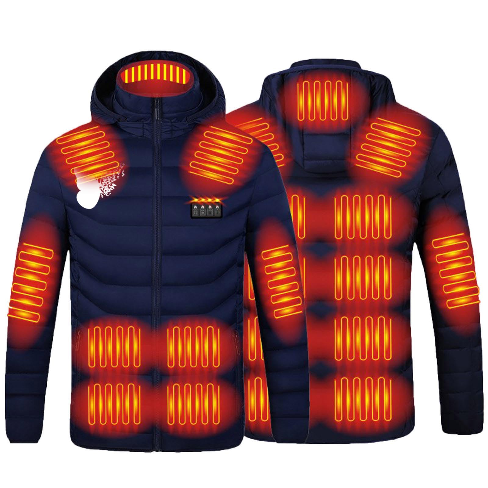 KQIVAM Veste Chauffante Hommes Femmes, Doudoune Manteau Chauffant Électrique USB Lavable avec 3 Niveaux de Chauffage et 21 Zones Chauffage pour Ski Pêche Randonnée Plein Air Blouson