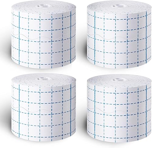 Nuanchu Rollo de cubierta no tejida de 4 rollos de cinta elástica no tejida, vendajes adhesivos no tejidos, cinta de vendaje transpirable, vendajes