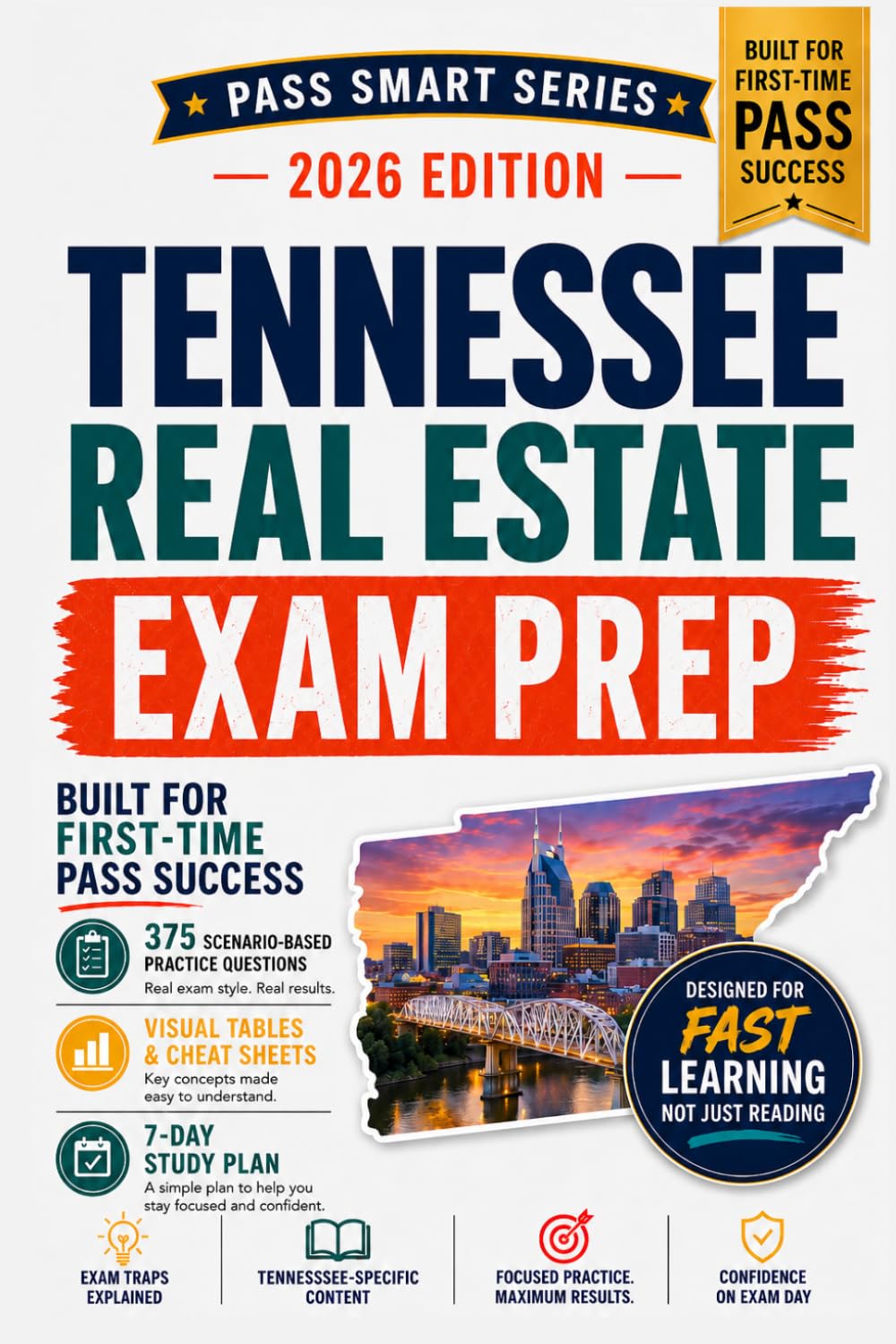 Tennessee Real Estate Exam Prep 2026-2027: 375 Practice Questions, PSI Exam Prep, TREC Rules, Affiliate Broker, Broker, RPDA, Agency, Exam Traps (Pass Smart Series)