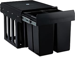 Relaxdays 4-compartment built-in trash can, p...,