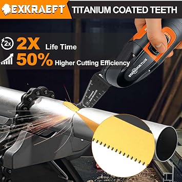 EXKRAEFT 50 PCS Titanium Multi Tool Blade for Metal, Wood and Drywall