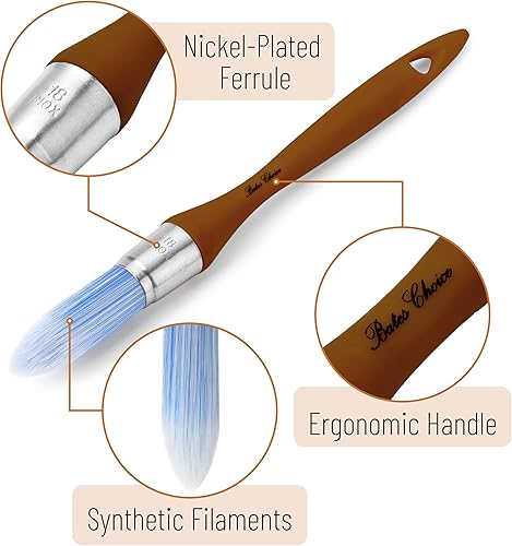 Miniatura 105 de Bates - Brocha de pintura para recortar, 0.75 pulgadas, mango ergonómico antideslizante, cerdas sintéticas, pinceles de corte para pintar, negro