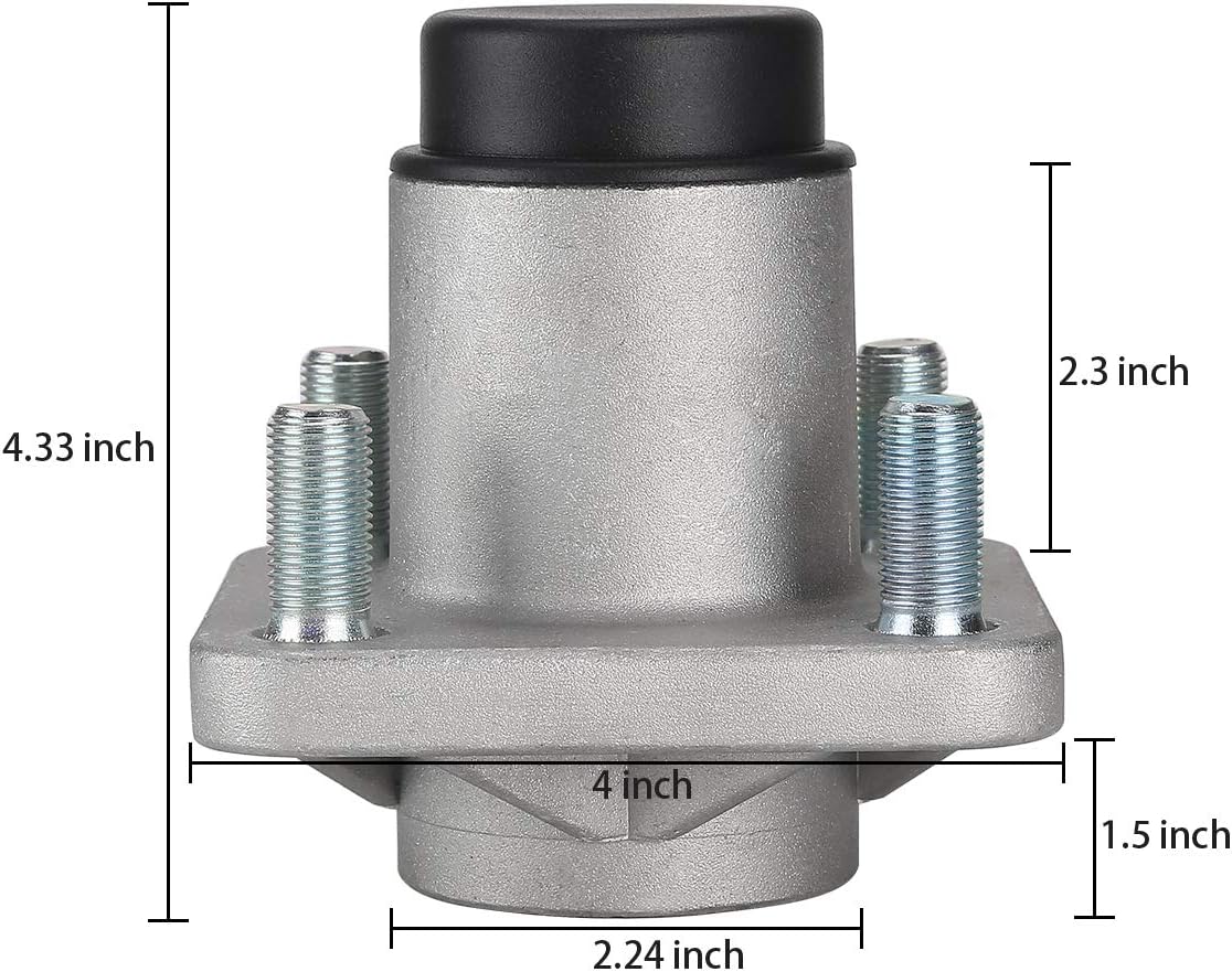 10L0L RXV Front Wheel Hub Assembly with Hub Bearings/Oil Seals/Dust Covers for EZGO RXV G&E Golf Carts 2008 Up. OEM# 609603, 600001, 6204 (Pack of 2)