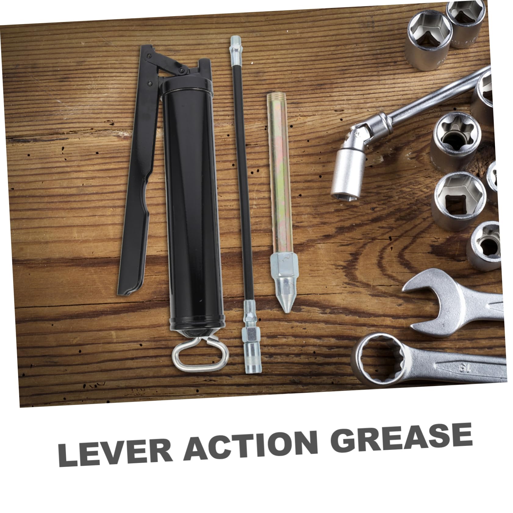 CHILDWEET Engrasador de Pistola de Grasa Negro Herramienta de Lubricación Manual Palanca para Grasa de Alta Resistencia y Llenado de Aceite Coches