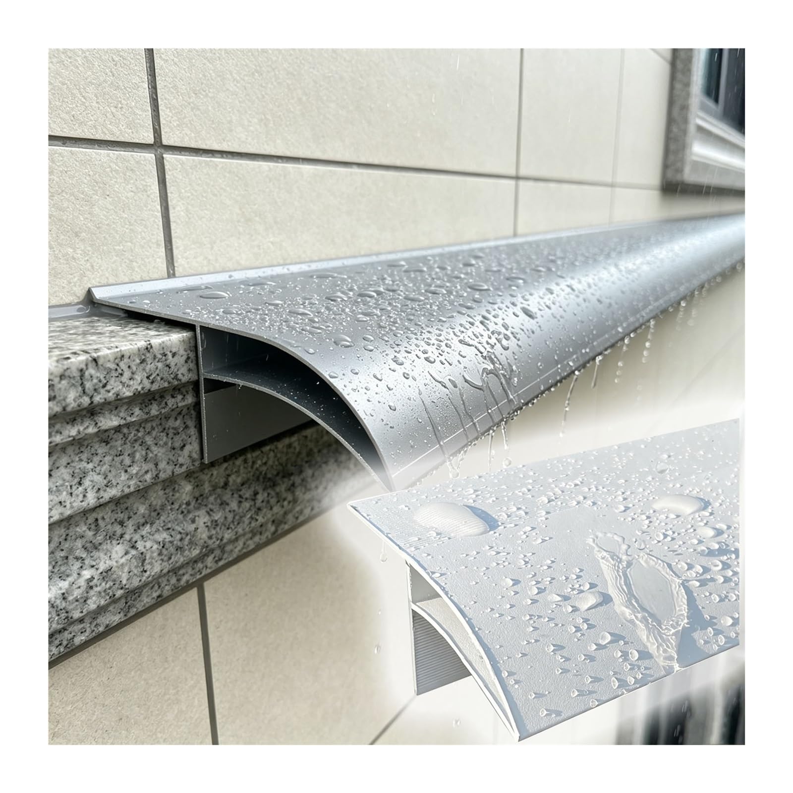50 mm breite Traufleiste, in verschiedenen Farben erhältlich